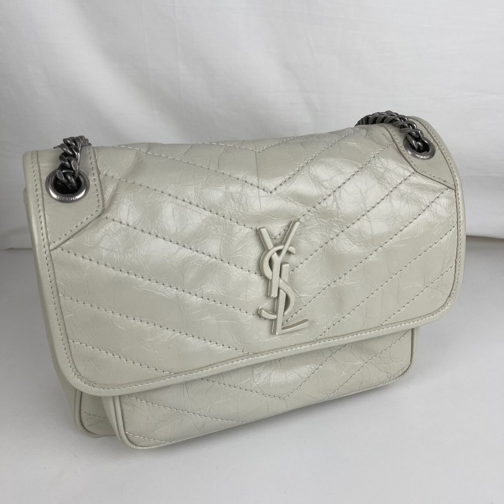 New Saint Laurent Niki Shoulder Bag in White